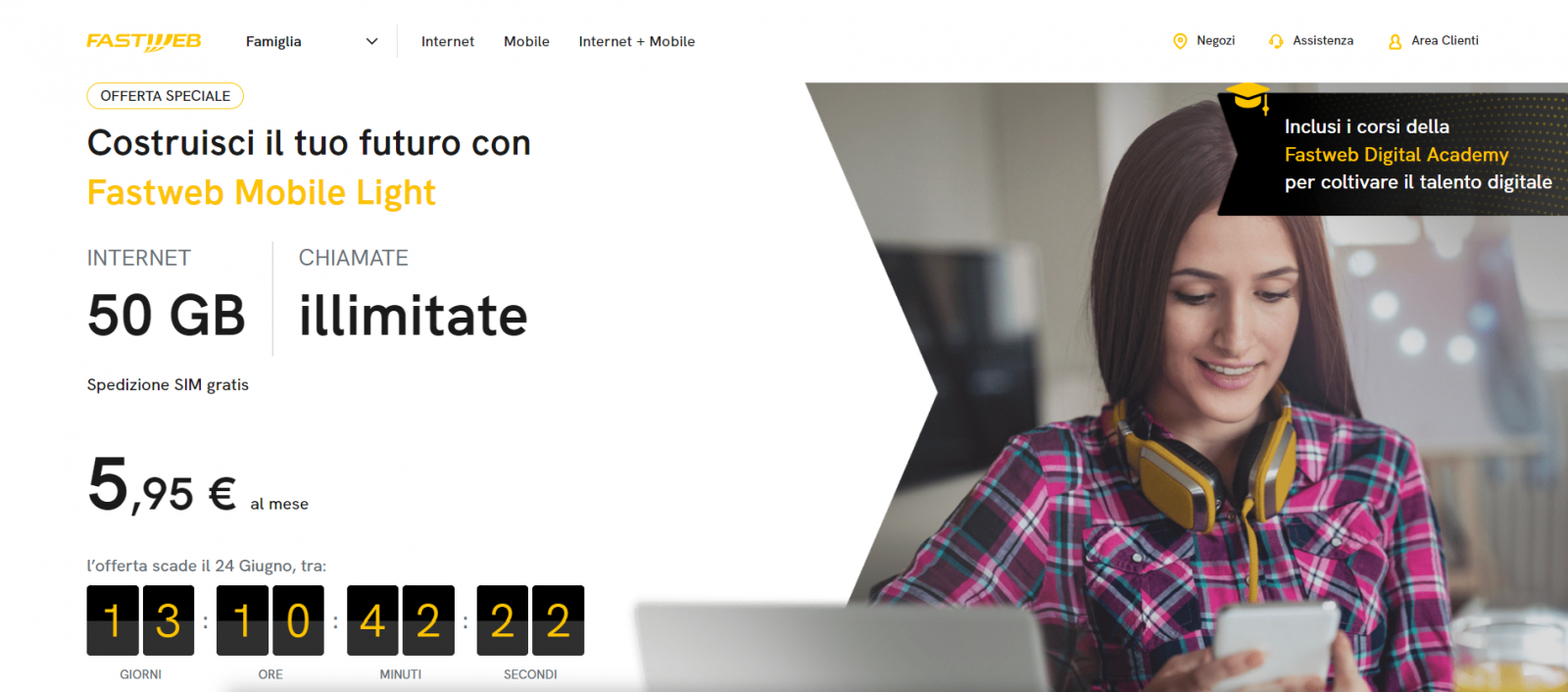 Riapre FASTWEB Mobile Light: fino al 24 giugno