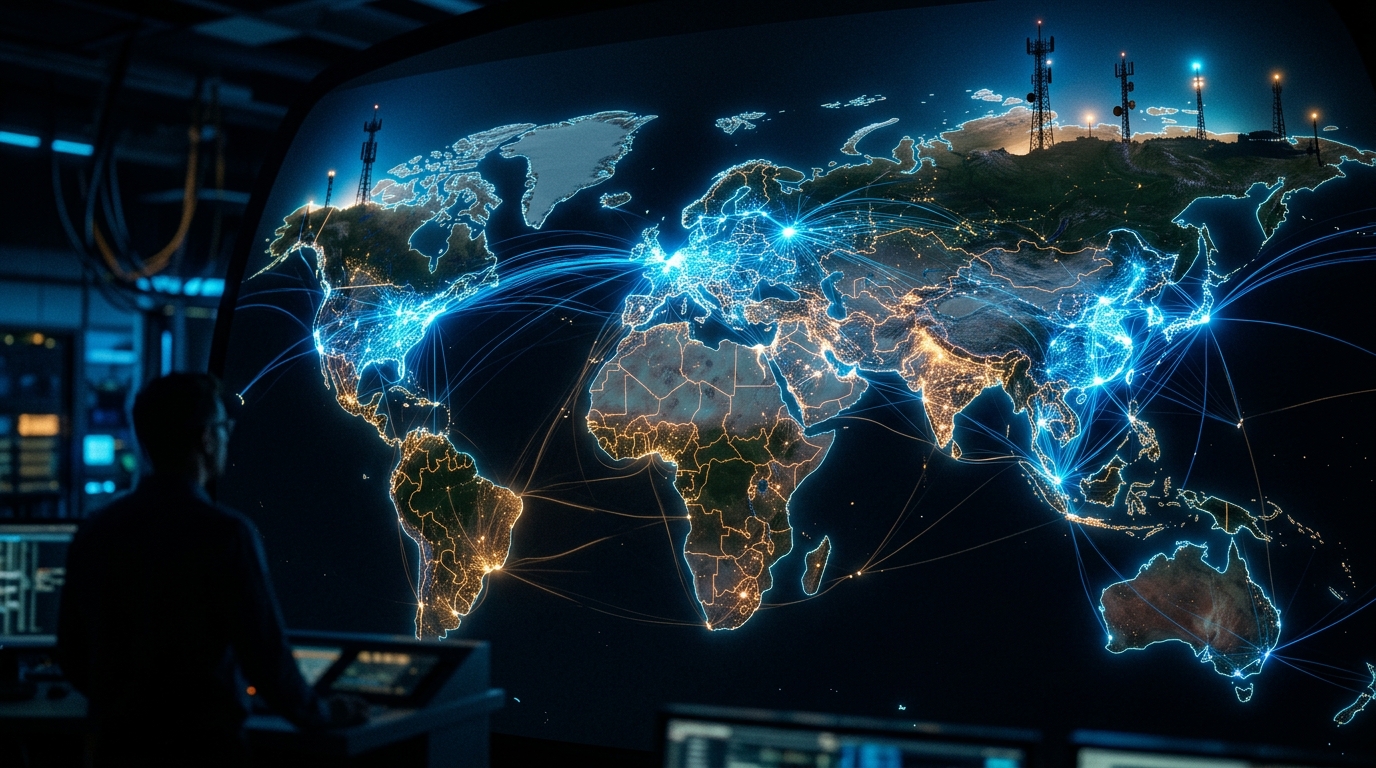 Mappa mondiale luminosa delle reti mobili di notte: lo spegnimento delle reti 2G e 3G nel mondo e la transizione verso 4G e 5G
