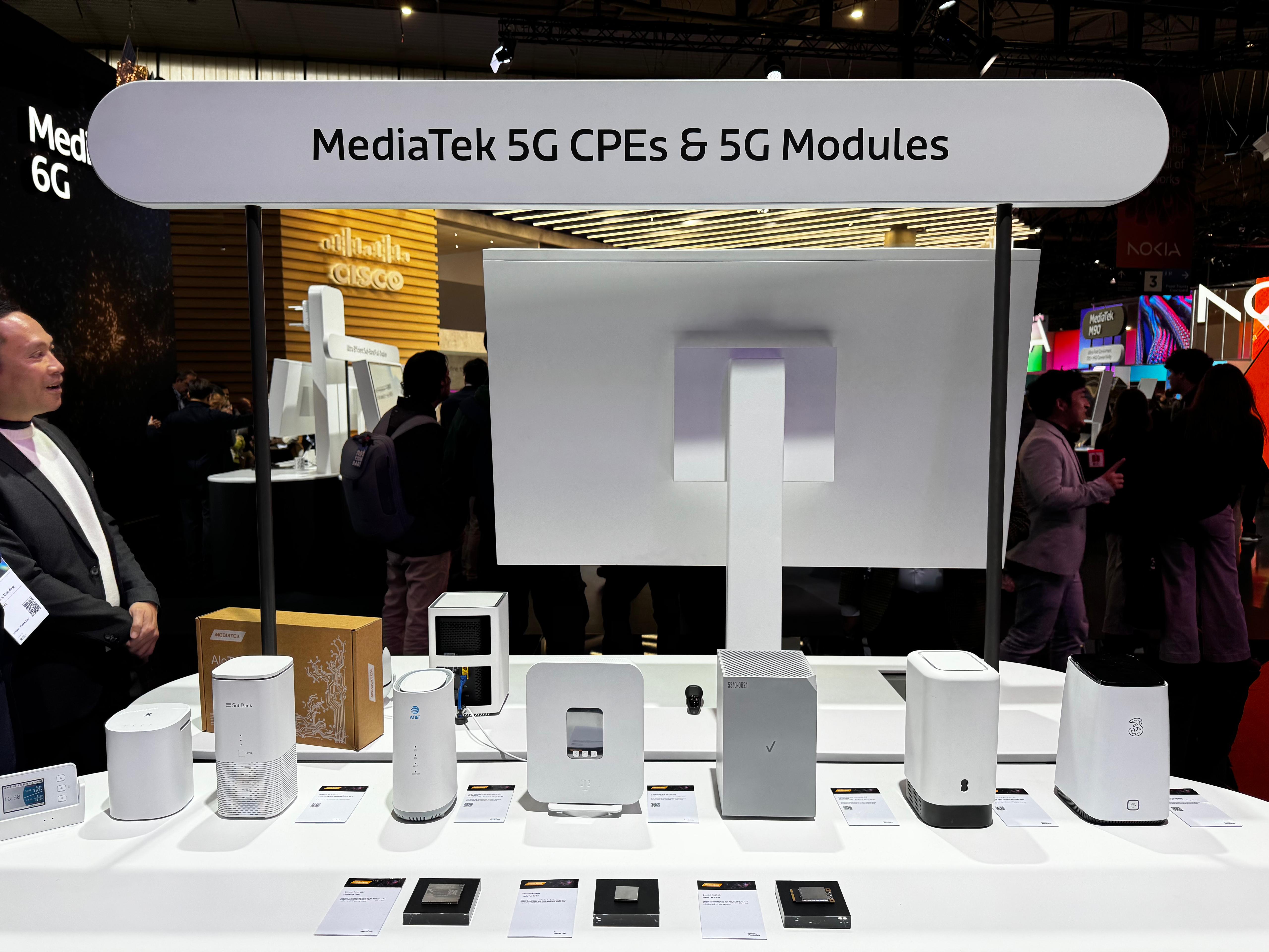 Stand MediaTek 5G CPE e moduli 5G al MWC 2025