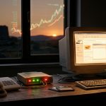 Computer CRT anni '90, modem 56k e telefono al tramonto in Sardegna: la storia di Tiscali e dell'Internet gratis