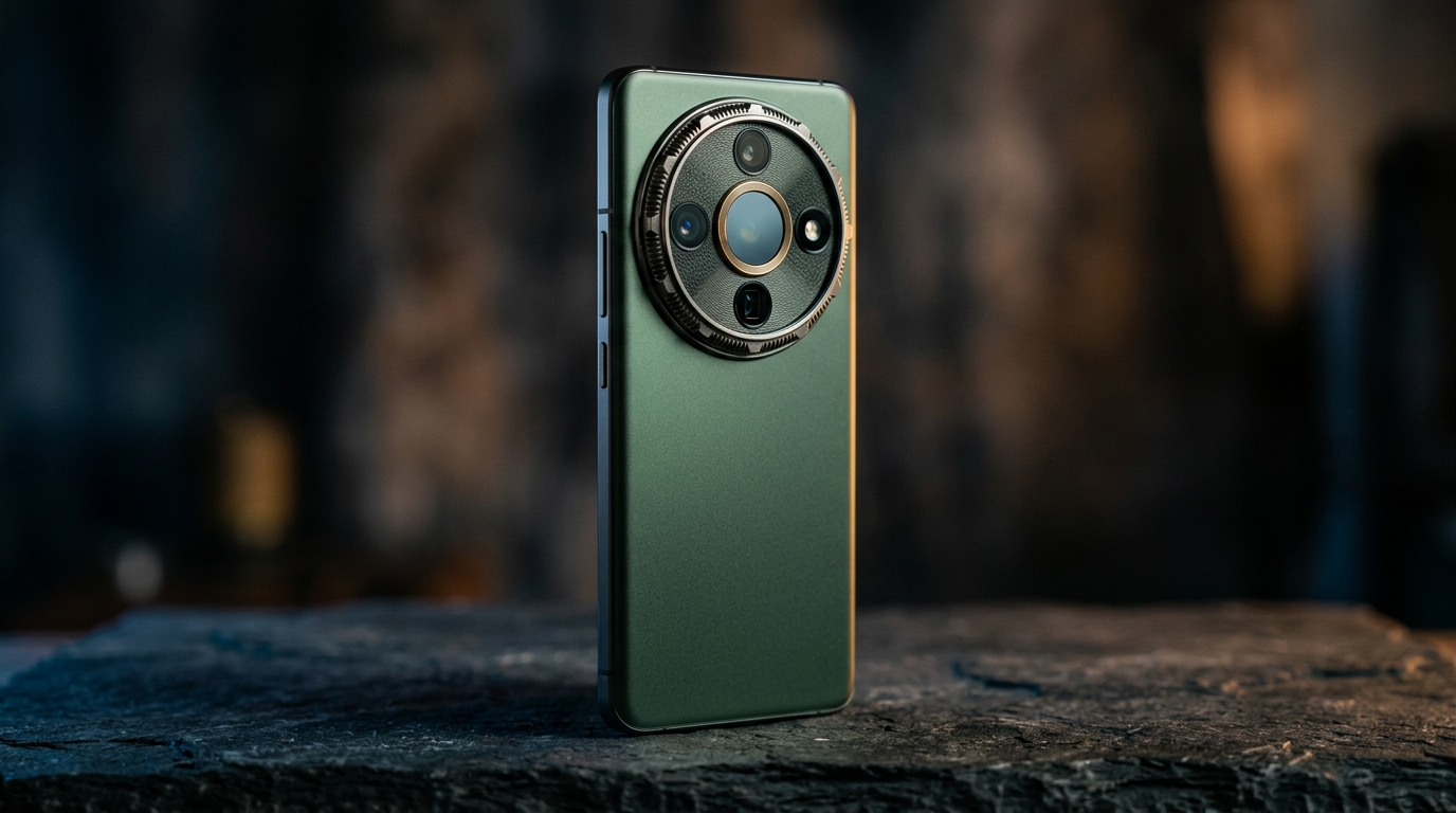 Smartphone illustrativo verde con grande modulo fotografico in stile cinepresa, a rappresentare l'Honor Magic9 Pro Max con Snapdragon 8 Elite Extreme Gen 6