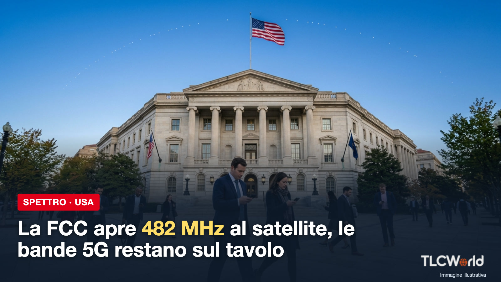 FCC direct-to-device: copertina TLCworld, la FCC apre 482 MHz al satellite e le bande 5G restano sul tavolo